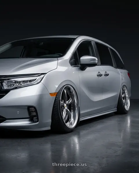 2024 Honda Odyssey with Work Wheels VS-KF 5x120 20x8.5+40 Brilliant Silver Black O Disk FULL REVERSE wheels