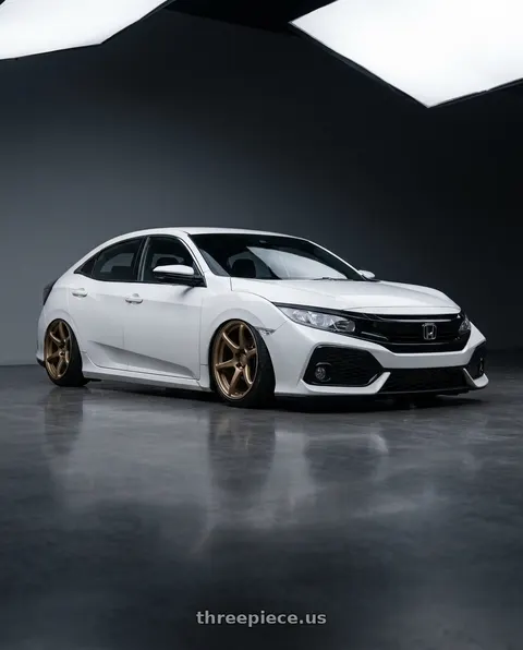 2024 Honda Civic with Kansei K11B Tandem 5x114.3 19x9.5 22 Bronze wheels