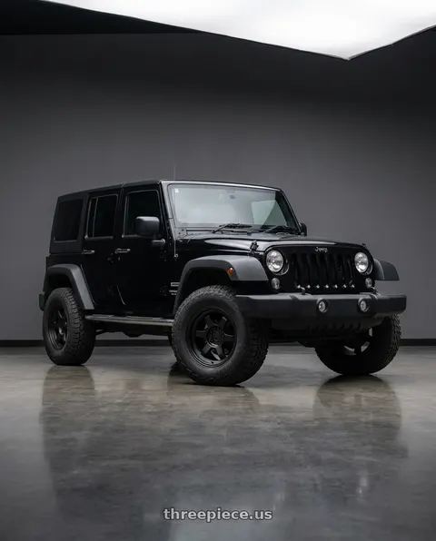2010 Jeep Wrangler with 9six9 SIX-1 Deep 5x127 17X8.5 -10 Matte Black wheels