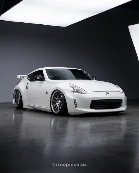 2018 Nissan 370Z with Work Cr 2P 5x114.3 19x9.5 +18 GT Silver wheels
