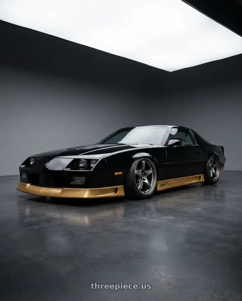 1988 Chevrolet Camaro with Gram Lights 57CR 5x120 19x9.5 +35 HS GUNMETALLIC wheels