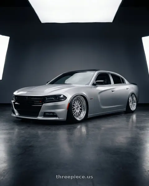 2016 Dodge Charger R/T with Work Vs-Xv 5x115 20x11+15 A Disk Silky Rich Silver wheels