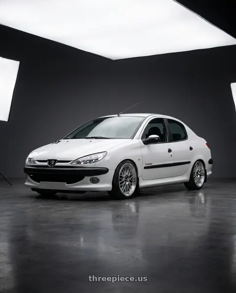 2011 Peugeot 206 SD with BBS LM 4x100 17x7.5+40 Diamond Silver wheels