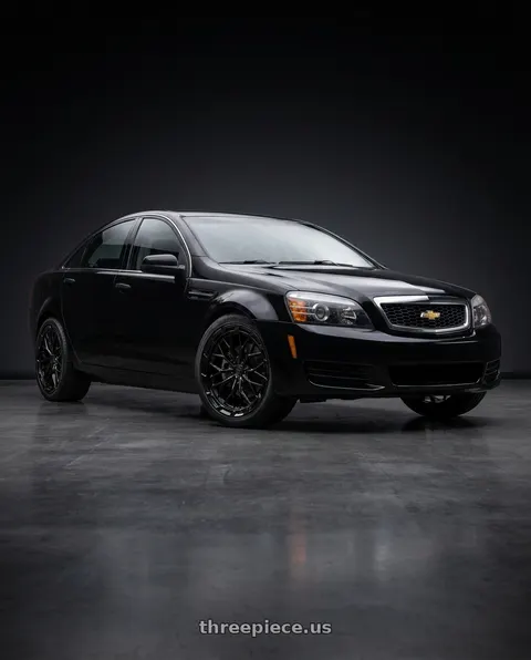 2014 Chevrolet Caprice PPV with DOLCE PERFORMANCE MAGARI 5x120 19x8.5 +28 Gloss Black wheels