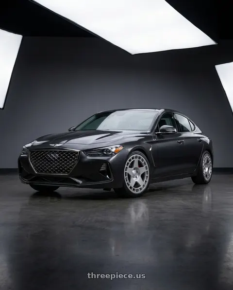 2019 Genesis G70 with fifteen52 TURBOMAC 5x108 18x8.5 +42 SPEED SILVER (GLOSS SILVER) wheels