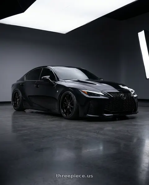 2025 Lexus IS350 with ARC AR5 5x114.3 18x8.5  +35 All Black Gold Rivet wheels
