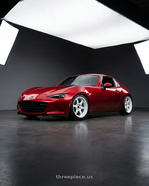 2018 Mazda MX-5 Miata with Volk Racing TE37V 10TH ANNIVERSARY 5x114.3 17x7.5 +30 DASH WHITE wheels