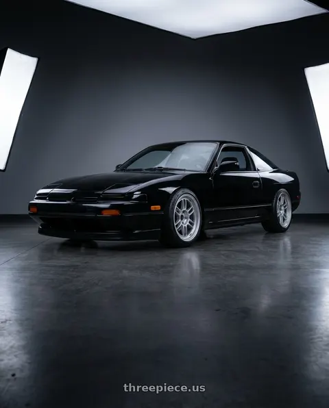 1993 Nissan 240SX with Enkei RPF1 5x114.3 17x9+22 Silver wheels