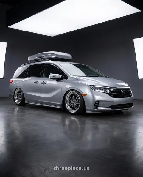 2024 Honda Odyssey with Work Vs-Xv 5x120 20x8.5+40 O Disk Brilliant Silver Black wheels