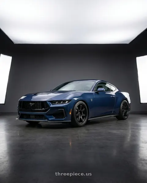 2025 Ford Mustang Dark Horse with 9six9 SIX-1 5x114.3 18X8.5 +20 Matte Black wheels