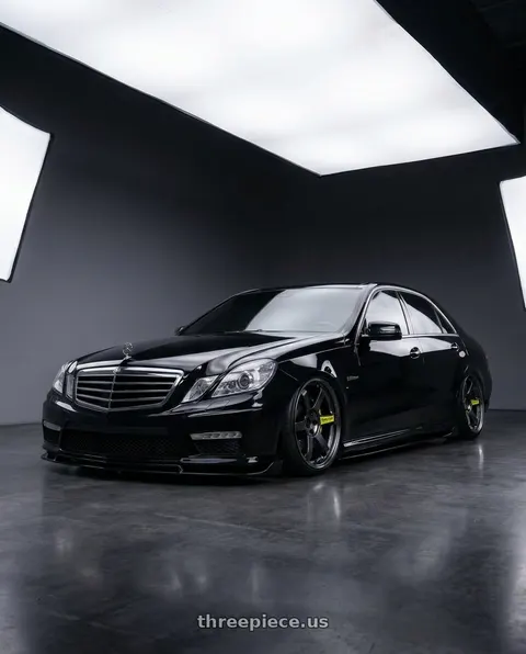 2012 Mercedes-Benz E350 with Volk Racing TE37 Saga SL M-Spec 5x114.3 18x10.0+29 Pressed Black wheels