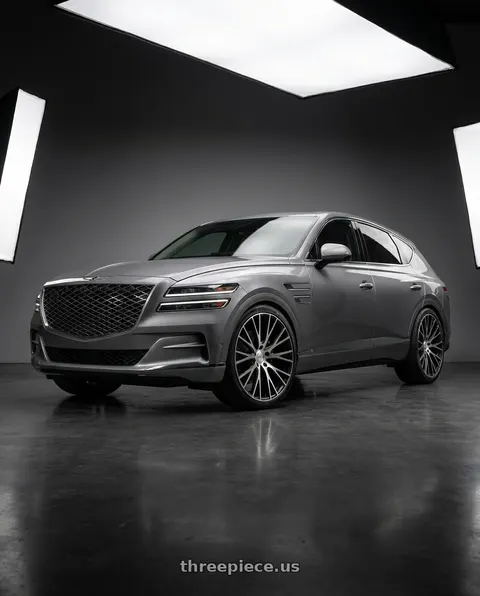 2027 Genesis GV80 Advanced with RAVETTI M12 5X114.3 22x9 +40 SATIN BLACK MACHINED wheels