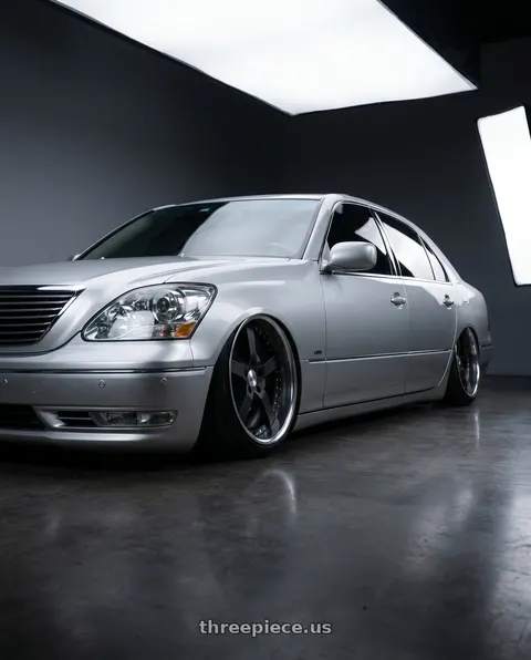2004 Lexus LS430 with Work Equip E05 5x114.3 20x9.5+35 r disk Black Anodized wheels