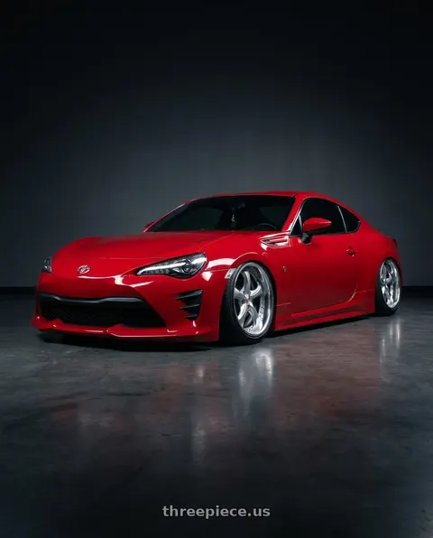 2017 Toyota 86 with Work Wheels VS-KF 5x100 18x9.5+35 Light Grey Silver L Disk FULL REVERSE wheels