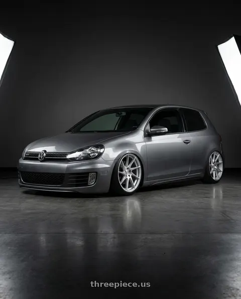 2013 Volkswagen GTI with Aodhan AH09 5x112 18x9.5 +35 Gloss Silver Machined Face wheels