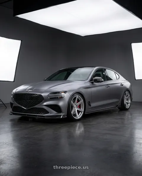 2024 Genesis G70 with Rohana RC7 5x114.3 20x10+40 Machine Silver wheels