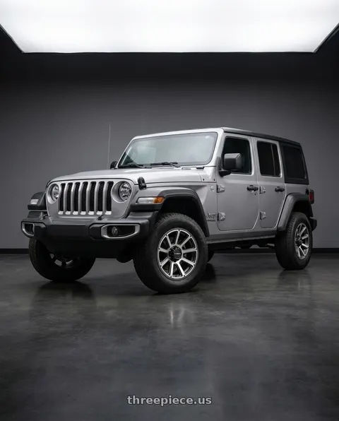 2021 Jeep Wrangler Sport with Vision Off-Road 353 Turbine 5x127 17x8.5-6 Gunmetal Machined Face wheels