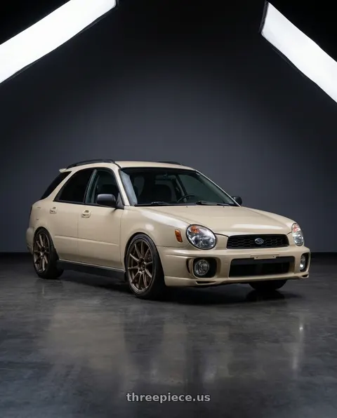 2002 subaru wrx wagon with Enkei Triumph 5x100 17x9+45 Matte Bronze wheels