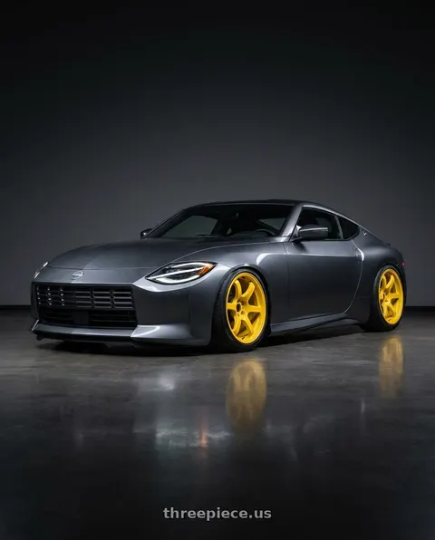 2025 Nissan Z with Gram Lights 57DR 5x114.3 19x10.5+12 Mach Yellow wheels