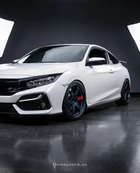 2020 Honda Civic Si with Volk Racing TE37 SAGA SL 5x114.3 18x9.5 +35 MAG BLUE wheels