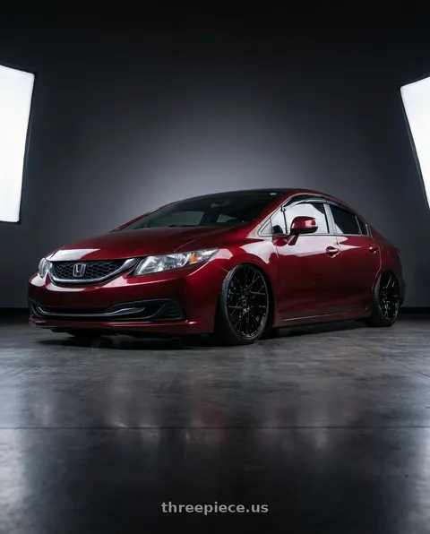2013 Honda Civic LX with Motiv 430B Maestro 5x114.3/5X120 18x8 +40 Gloss Black wheels