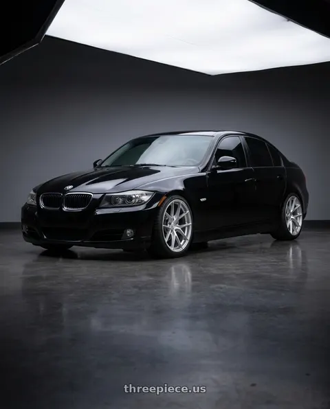 2011 BMW 335d with Aodhan AFF7 5x120 18x8.5+35 Gloss Silver Machined Face wheels