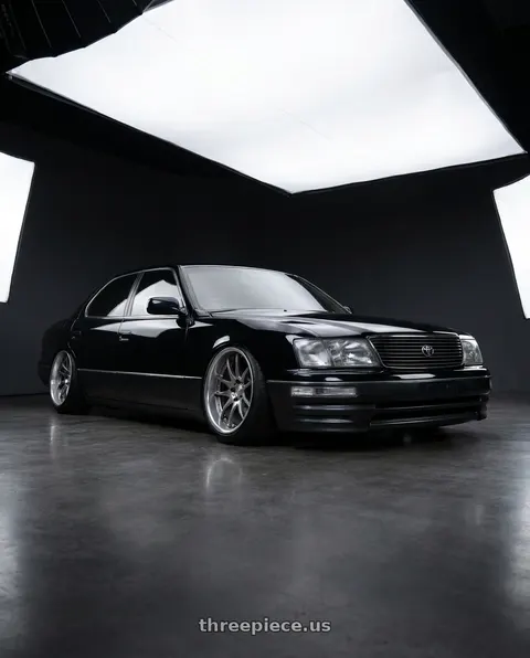 1997 Lexus LS400 with Work Cr 2P 5x114.3 19x8.0 +45 GT Silver wheels
