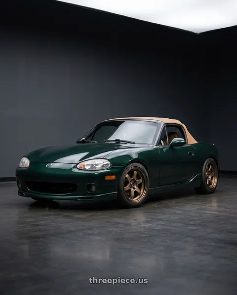 2000 Mazda Miata with Volk Racing 21C 5x112 18x10.5 +30 BRONZE wheels