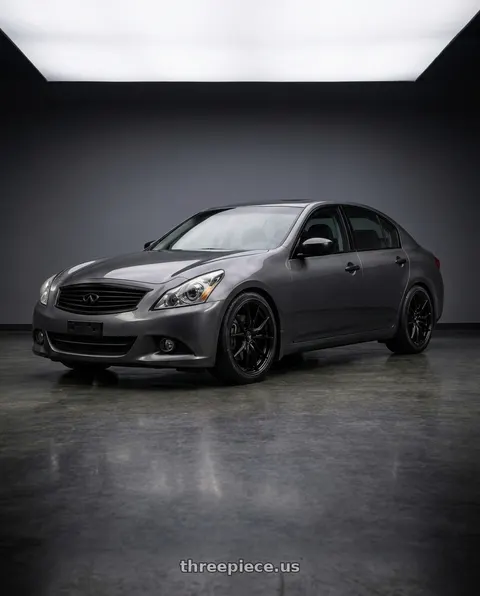 2011 INFINITI G37 X with Gram Lights 57DR 5x114.3 17x9.0+38 Semi Gloss Black wheels