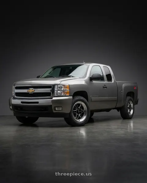 2009 Chevrolet Silverado 1500 LT with WELD Performance Ventura 6 Drag 6x139.7 17x7 0 Gloss Black/Milled Diamond Cut Lip wheels