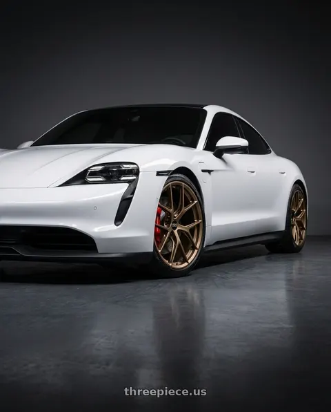 2022 Porsche Taycan with BBS FI-R CL 20x9.0+52 Matte Bronze wheels