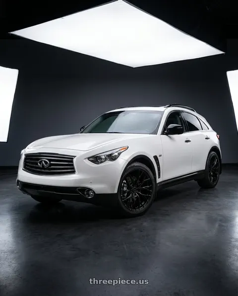 2014 INFINITI QX70 with MRR GF5 5x114.3 21x10.5 +38 Gloss Black wheels