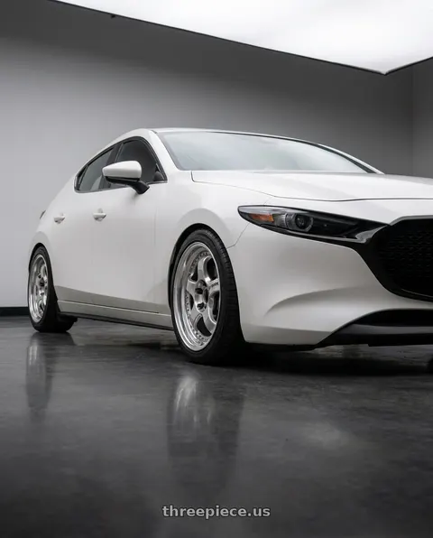 2021 Mazda 3 with Work Meister S1 3P 5x114.3 18x8.5+50 R Disk Bright Buff Finish wheels