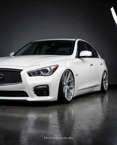 2020 INFINITI Q50 with Aodhan AFF3 5x114.3 20x9+32 Gloss Silver Machined Face wheels