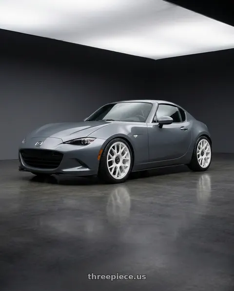 2021 Mazda MX-5 Miata Grand Touring with fifteen52 APEX 5x100 / 5x114.3 18x8.5 +35 RALLY WHITE (GLOSS WHITE) wheels