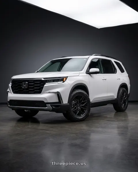 2023 Honda Pilot Touring with AL13 FR80 5x120 20x9 +45 Satin Black wheels