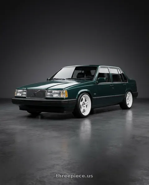 1991 Volvo 940 SE with Work Meister S1 2P 5x108 15x6.5+12 A Disk Black wheels