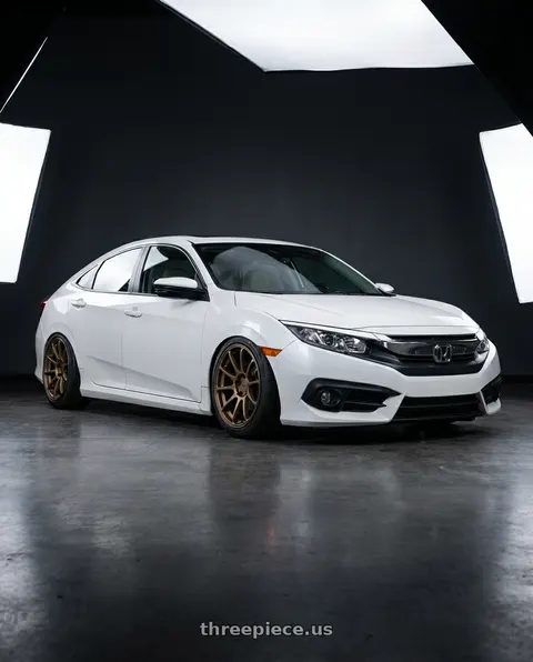 2017 Honda Civic with KATANA RACING KR07 5x100 17x7.5 +40 Matte Bronze wheels