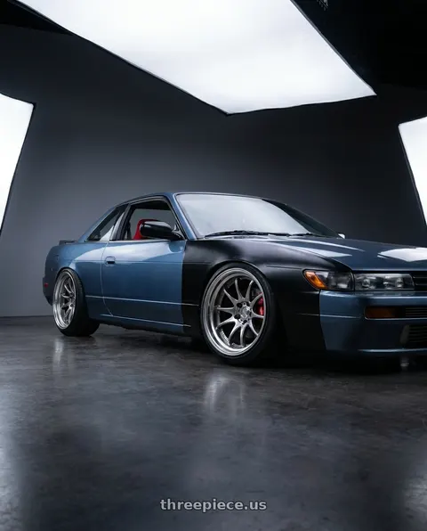 1990 Nissan 240SX with Work Cr 2P 4x100 17x10.0 +0 GT Silver wheels