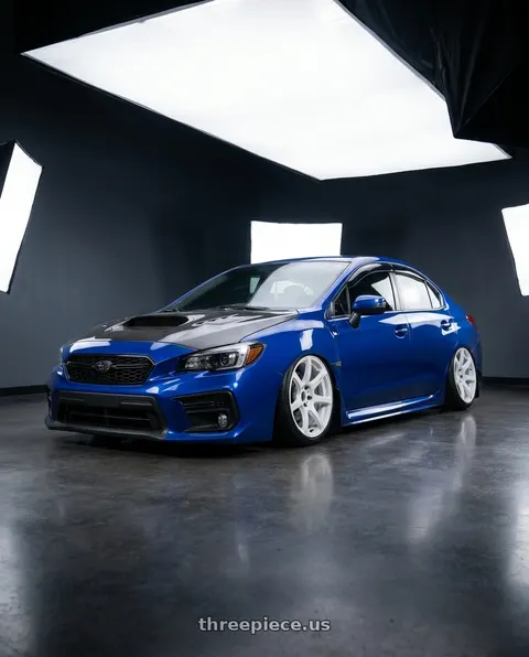 2020 Subaru WRX with Work Emotion T7r 5x114.3 18x9.5 +38 White wheels
