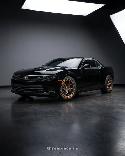 2015 Chevrolet Camaro SS with Rohana RFX19 5x120 20x9 +35 Machine Bronze wheels