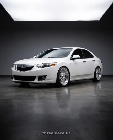 2012 Acura TSX with Work Vs-Xv 5x114.3 20x8.5+40 O Disk Silky Rich Silver wheels