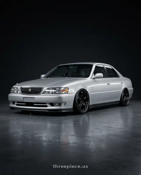 1994 Toyota cresta tourer v silver with Gram Lights 57CR 5x114.3 18x9.5+38 Glossy Black wheels