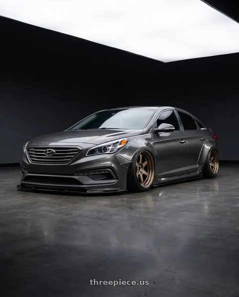 2017 Hyundai Sonata with Volk Racing TE37V MK-II 5x114.3 18x10.5-25 Bronze wheels