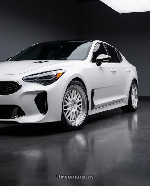 2019 Kia Stinger GT2 with ESR Wheels SR SERIES SR01 5x114.3 19x8.5 +30 Gloss White wheels