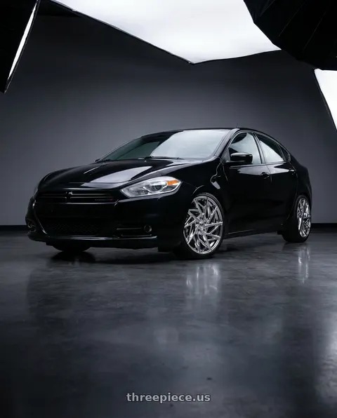 2013 Dodge Dart with Mazzi Freestyle 377 5x114.3 20x8.5+35 Chrome wheels