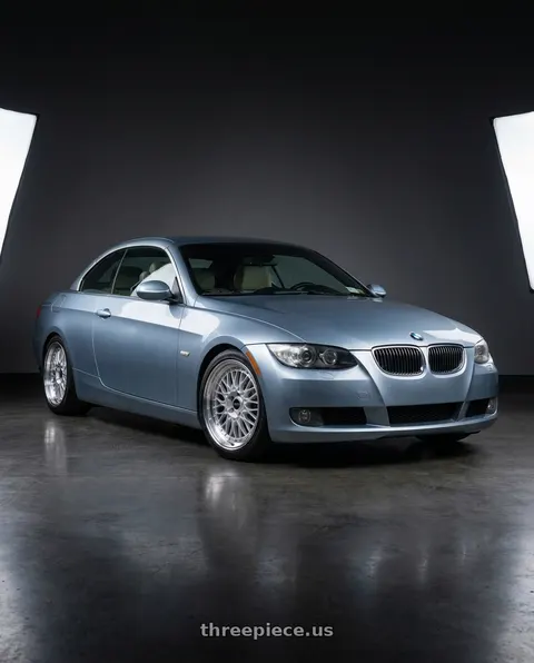 2009 BMW 335i with ARC AR1 5x120 17x8.5  +35 Silver Machine Face Lip Chrome Rivet wheels