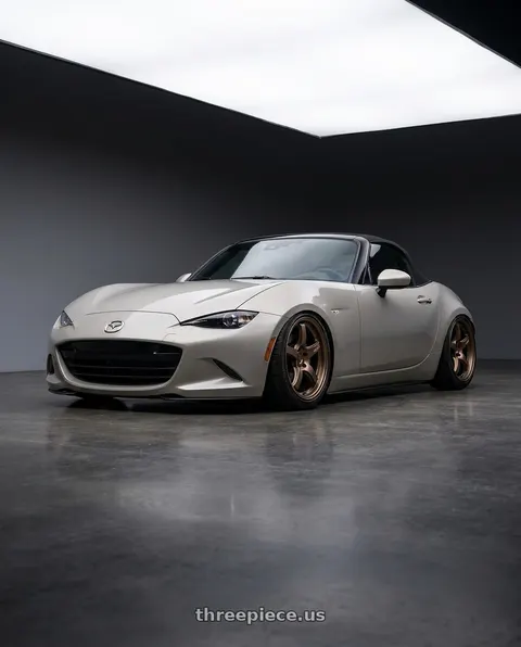 2021 Mazda MX-5 Miata with Gram Lights 57CR 5x114.3 17x9+38 Bronze II wheels