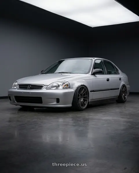 1999 Honda Civic with Enkei GTC01RR 5x114.3 18x10.5+22 Matte Gunmetallic wheels