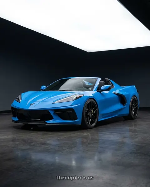 2021 Chevrolet Corvette with OE Wheels CV03D 5x120 20x11+64 Black wheels